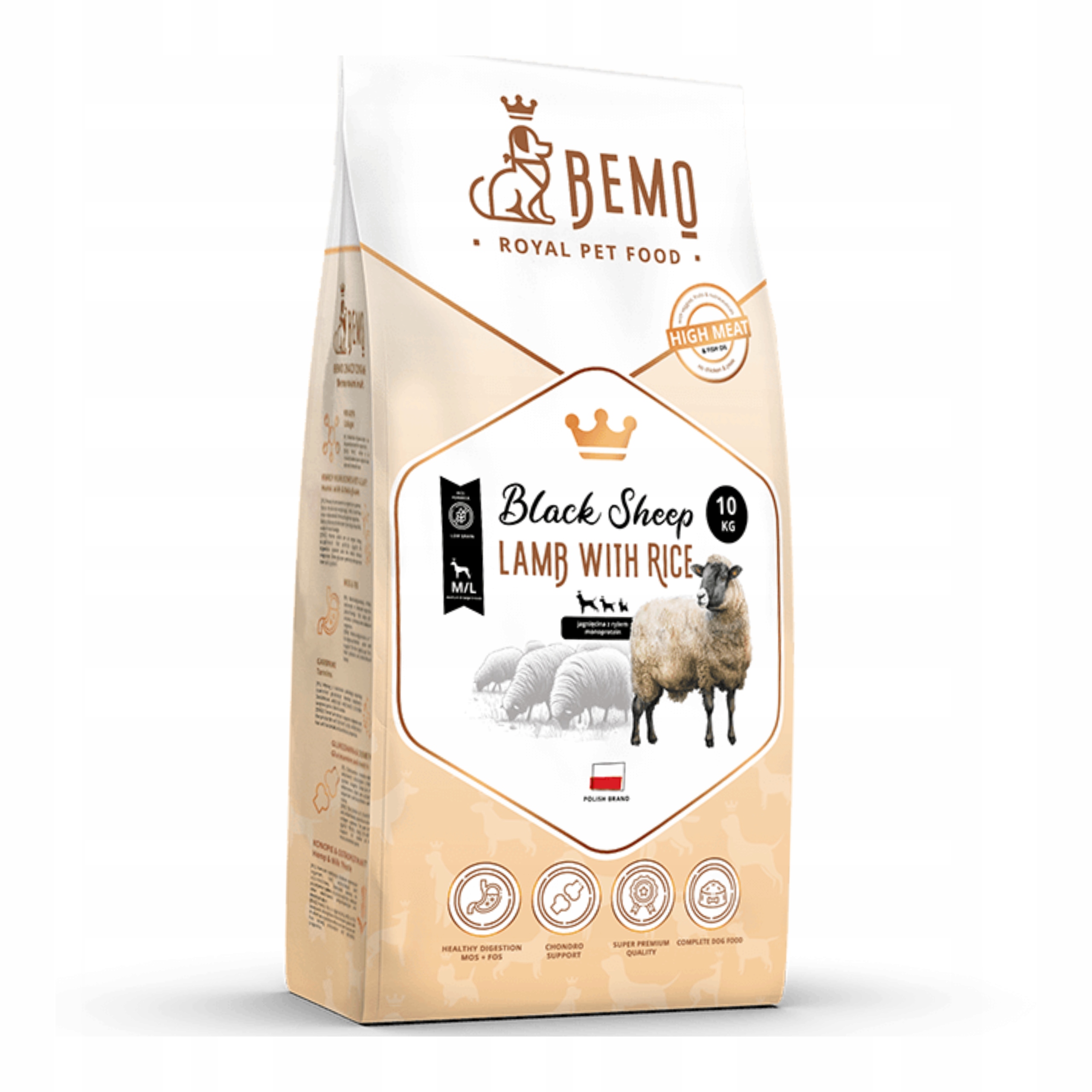 Levně Suché krmivo pro psy Bemo Black Sheep S/m 10 kg hypoalergenní jehněčí maso