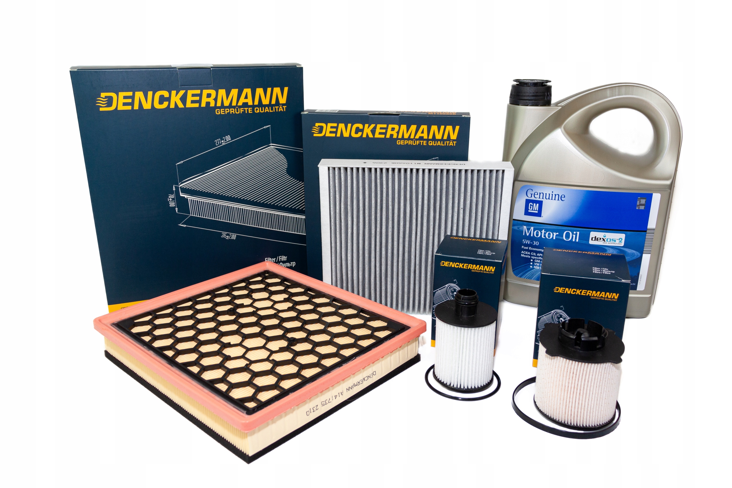 Sada 4 filtrů Opel Insignia A 2.0 Cdti olej Gm Opel Dexos2 5W30 5L