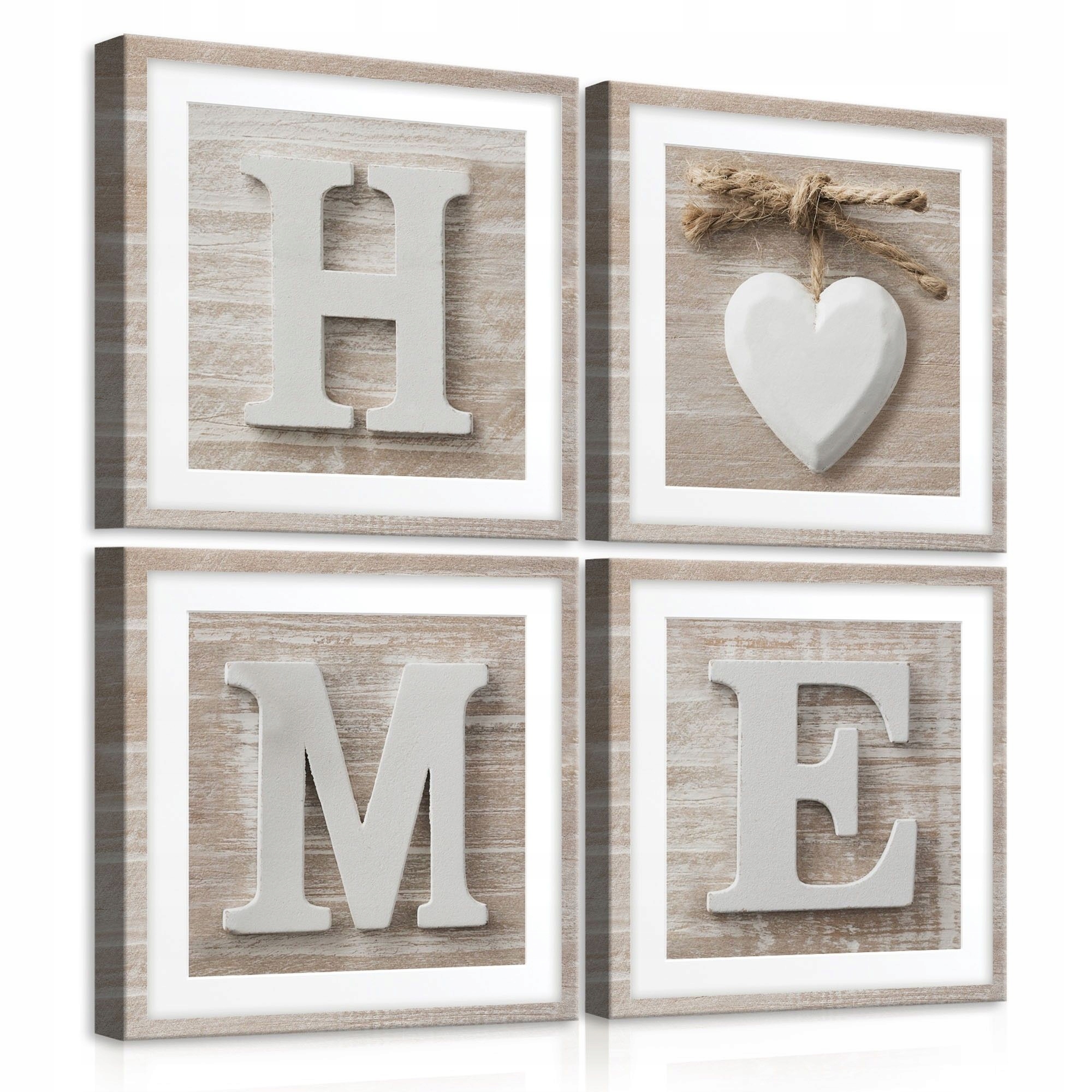 Obraz 50x50 Dům útulnost láska srdce písmena modulární rustikální