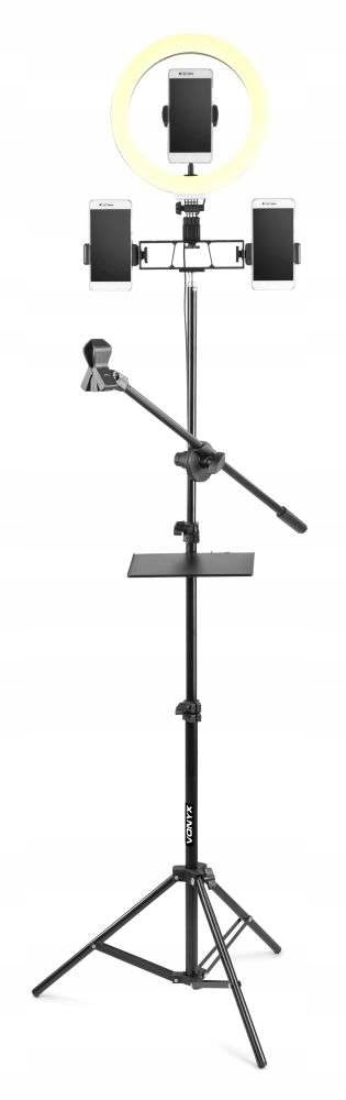 LAMPA PIERŚCIENIOWA LED+STATYW +UCHWYT NA TEL MIC
