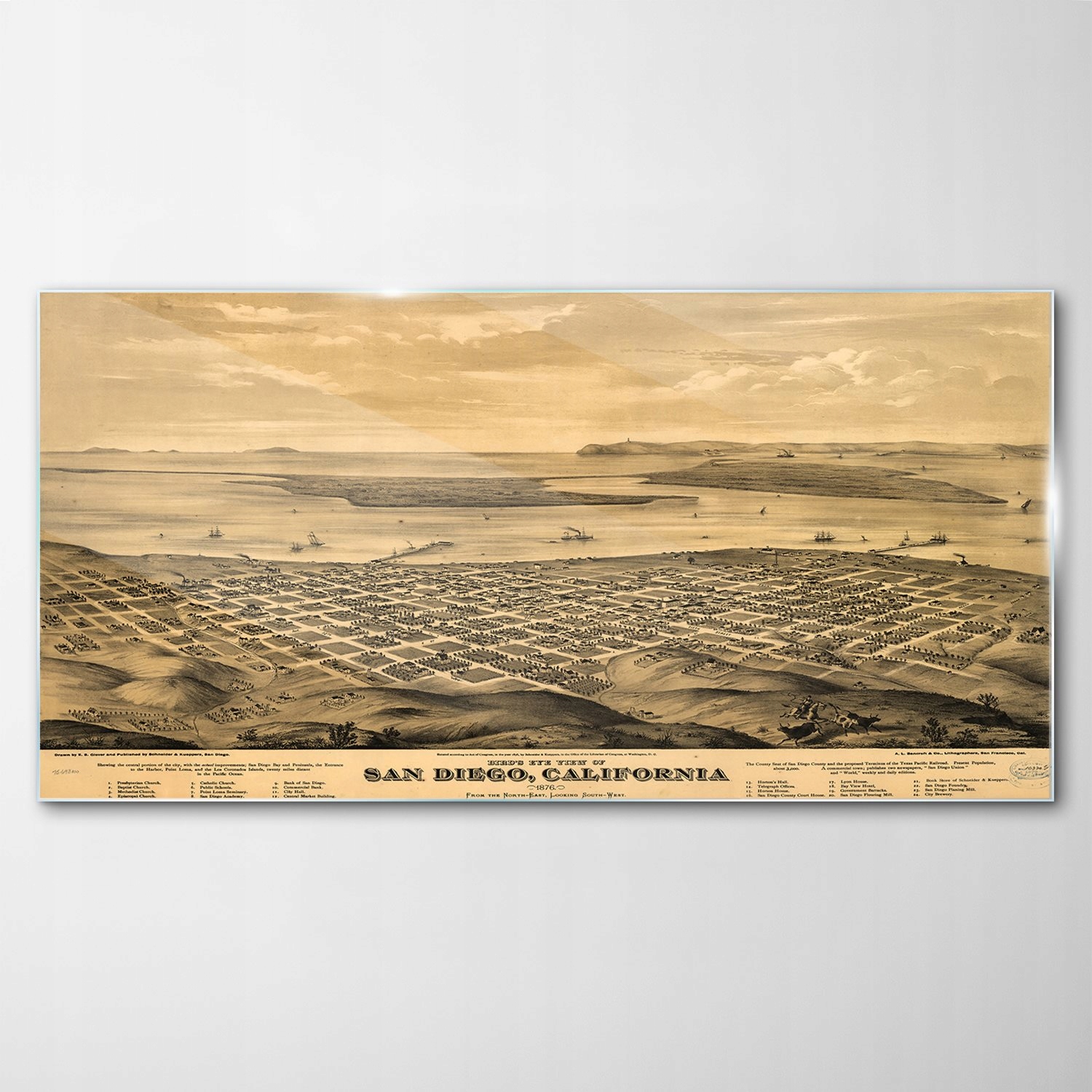 

Obraz na Szkle Dekor San Diego Mapa Vintage 140x70