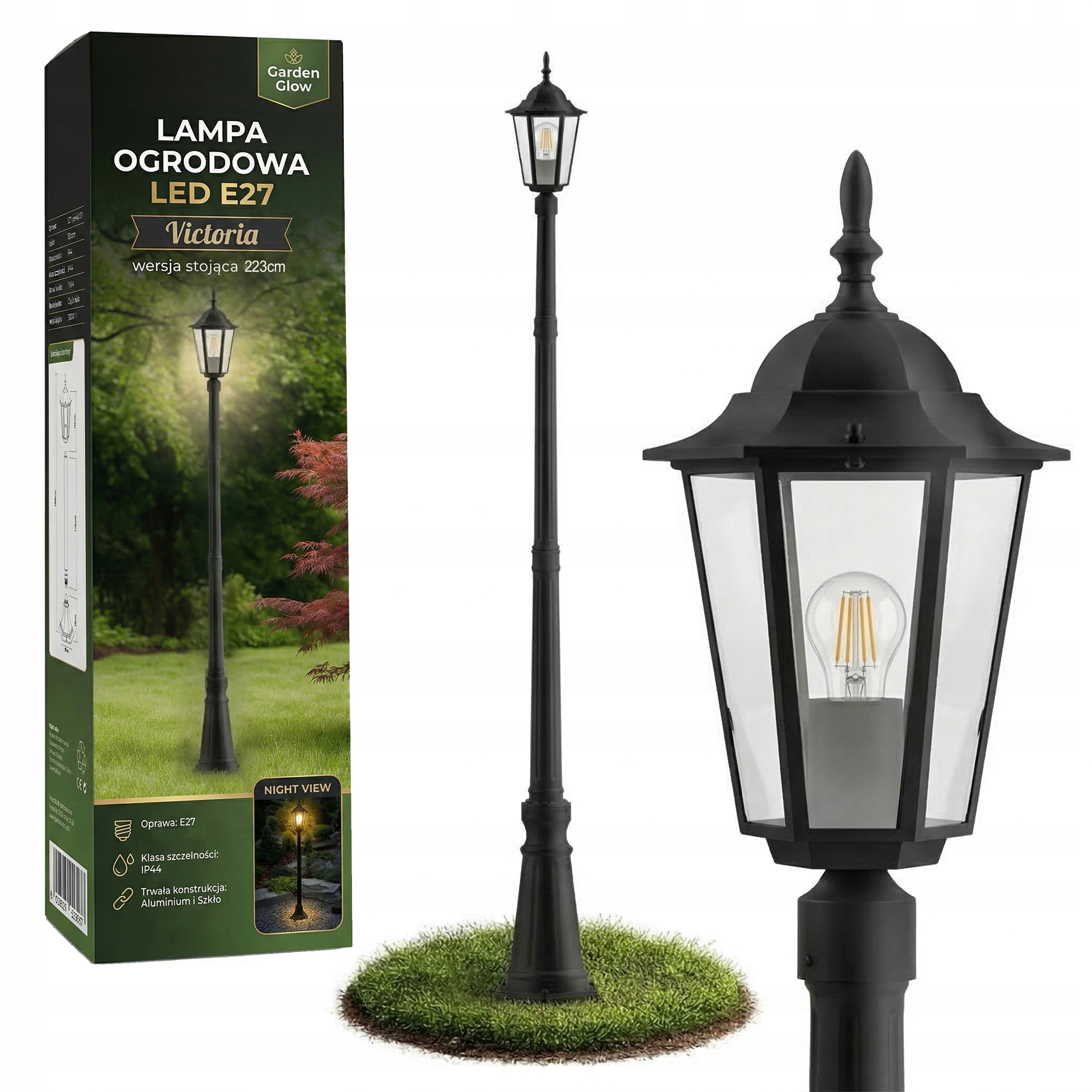 Led zahradní stojící venkovní lampa Sloup E27 Sloupek