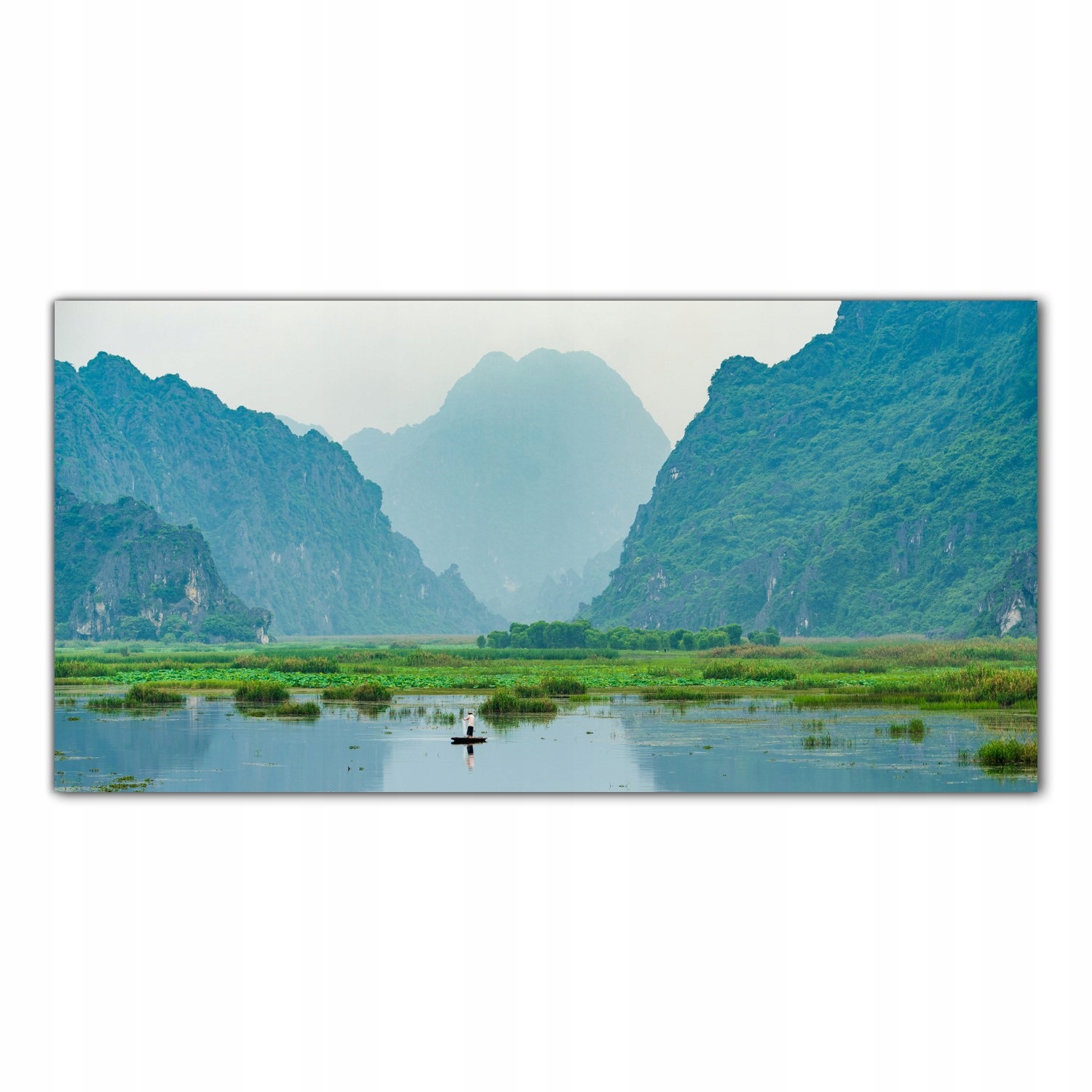 Rybář Vietnam Řeka 120x60 Panel tvrzené sklo