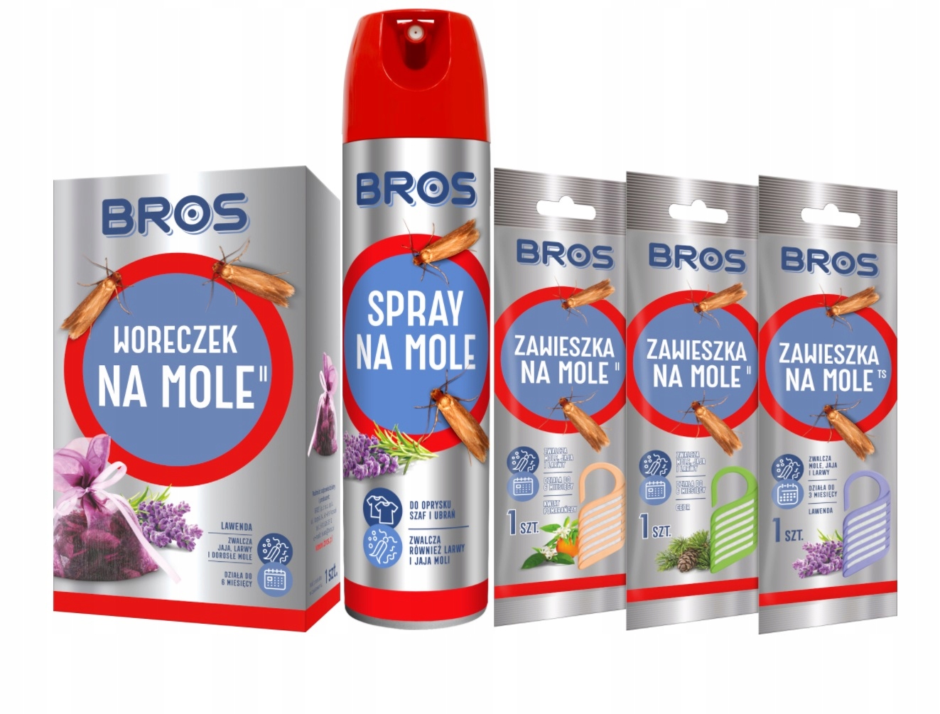 

Zestaw na mole odzieżowe Bros Spray zawieszki