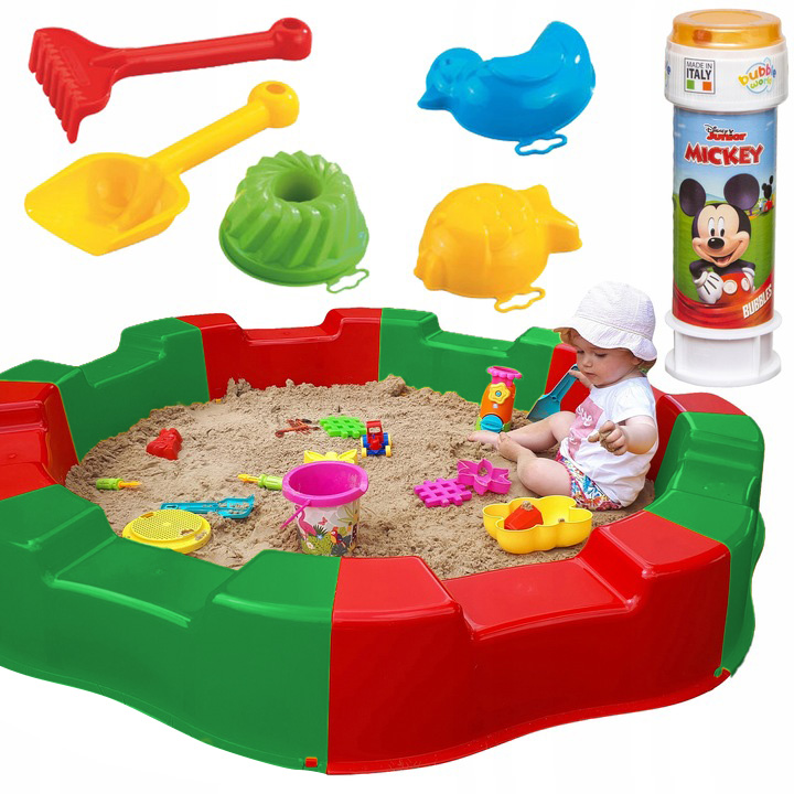 БОЛЬШАЯ ПЛАСТИКОВАЯ ПЕСОЧНИЦА ИГРУШКИ ДЛЯ ПЕСКА МЫЛЬНЫЕ ПУЗЫРИ - РАЗНЫЕ ЦВЕТА