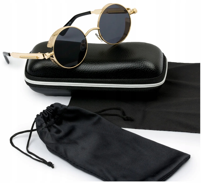 Okulary przeciwsłoneczne Lenon złote Filtr UV400 Marka inna