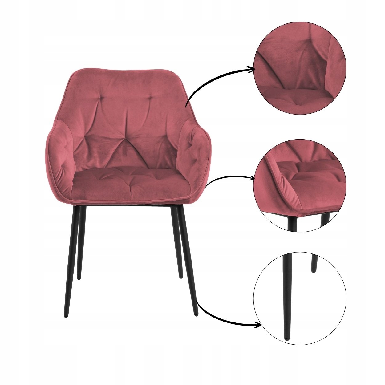 Koralová Stolička Čalúnená Stolička do obývačky a kancelárie Brooke