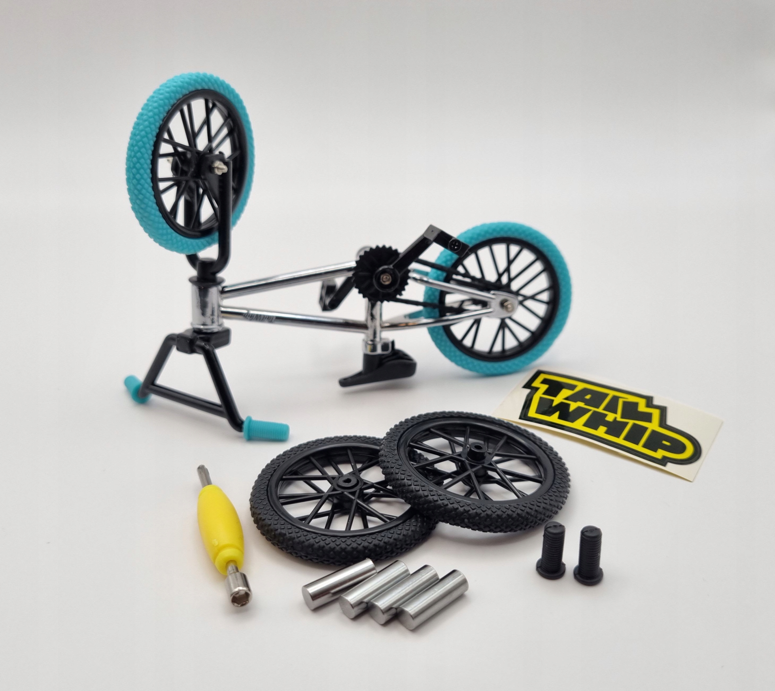 Fingerbike BMX TAILWHIP Metalowy Mini Rower na Palce Pro Wersja + Akcesoria Model BMX Chrome Pro Finger Version Metal
