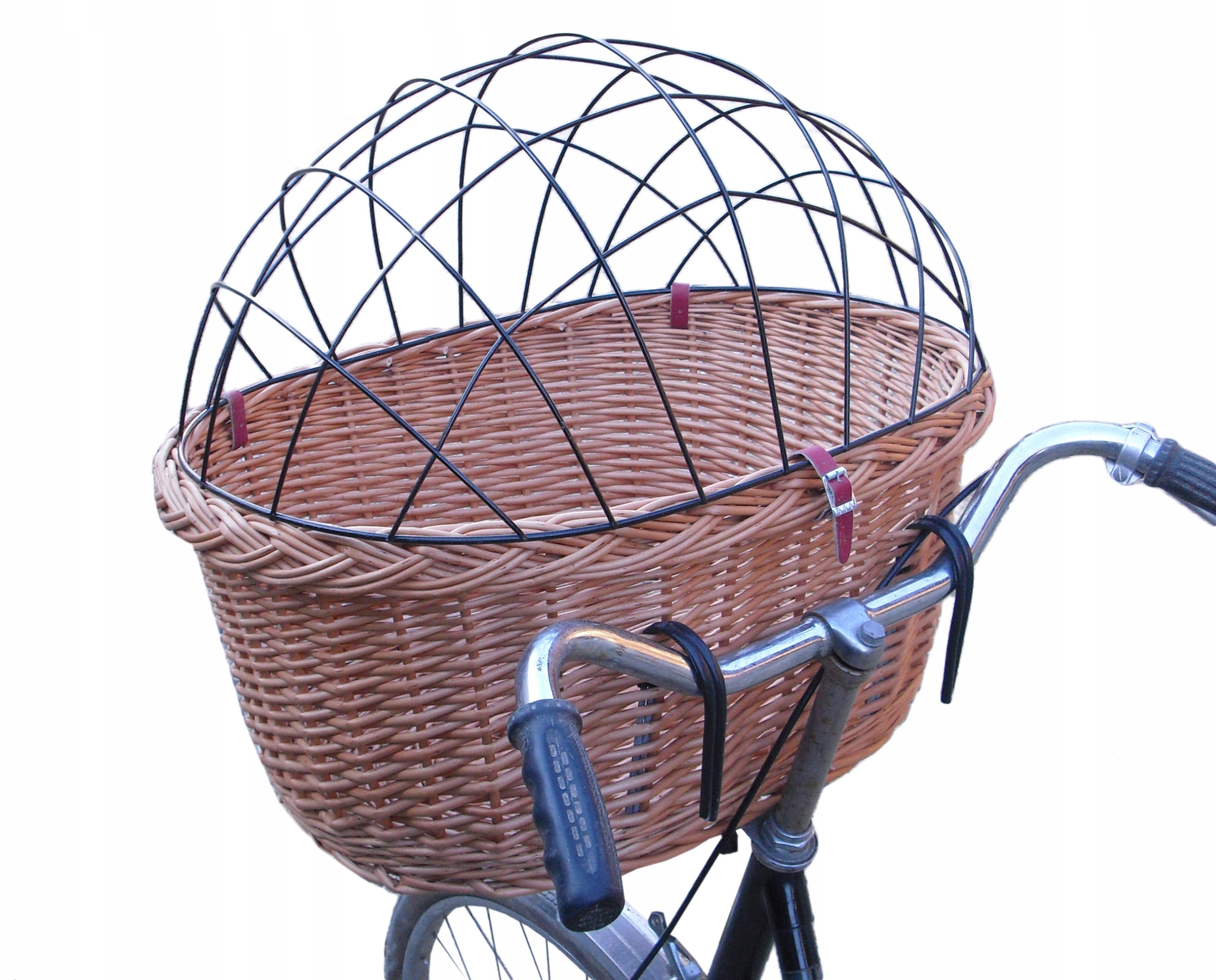 Duży koszyk wiklinowy na rower Transporter dla Psa do 15kg