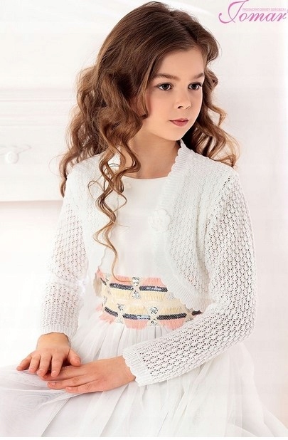 80 Bolerko ażórowe do chrztu białe Jomar Zapięcie wiązanie