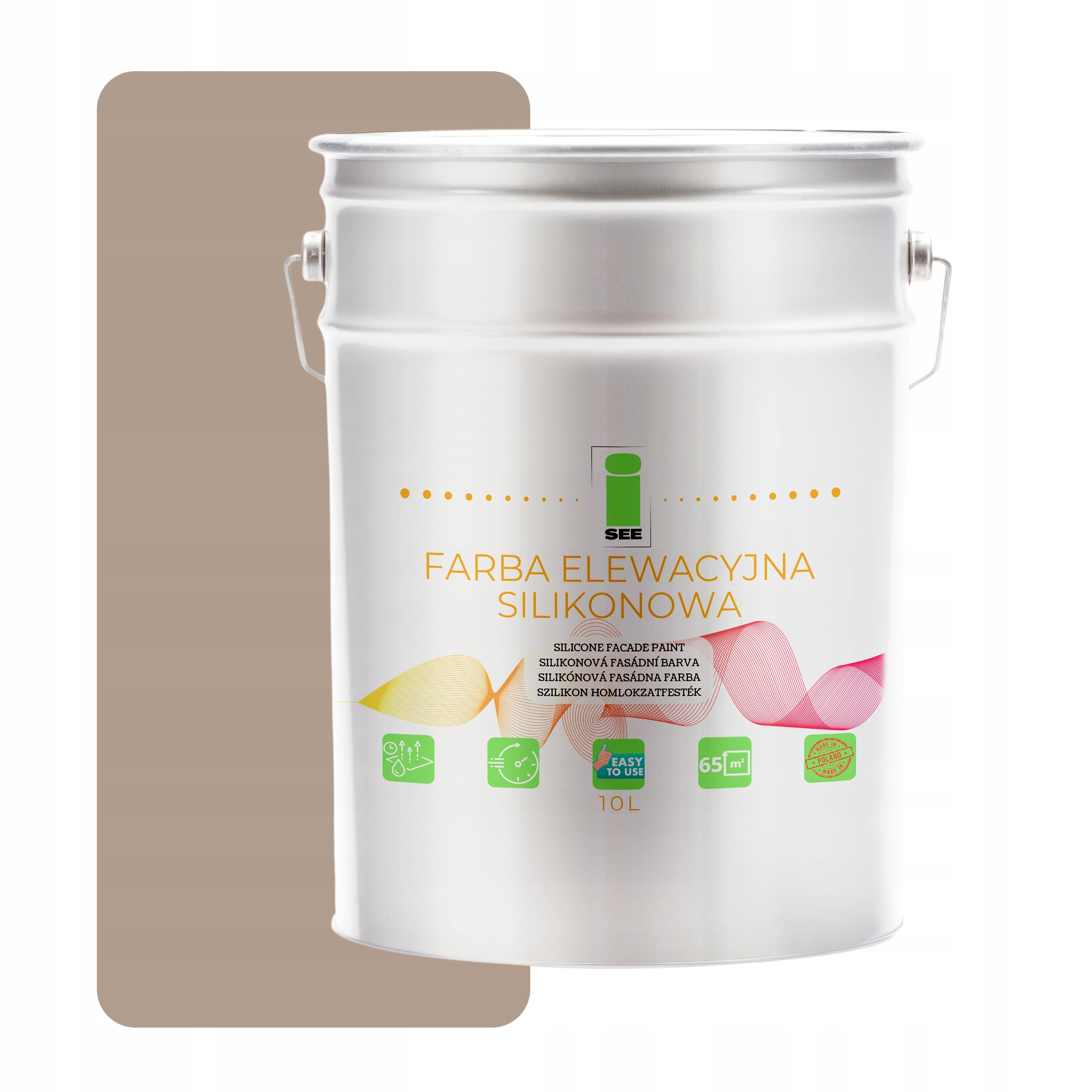 Fasádna Silikónová Fasádna Farba Béžovo Perleťová 10 L Paropriepustná