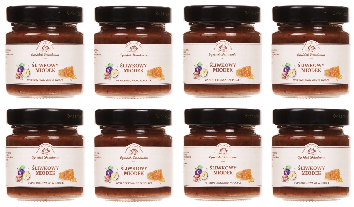 8x 250g Ogródek Dziadunia Miodek śliwkowy Karton