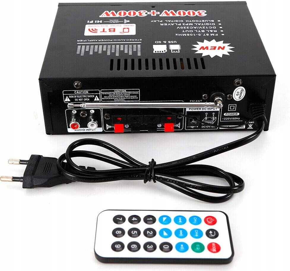 AMPLITUNER WZMACNIACZ STEREO BLUETOOTH USB FM