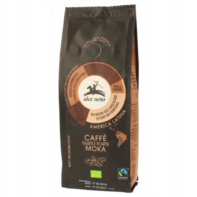 Levně Alce Nero Mletá káva arabica/robusta strong fair trade Bio 250 g
