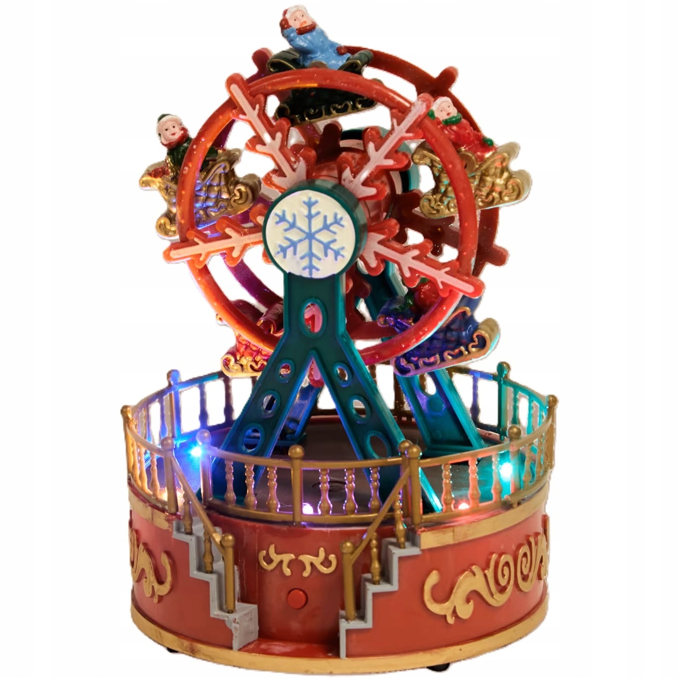 Karácsonyi LED körhinta Magic Village zene animáció elem 3xAA