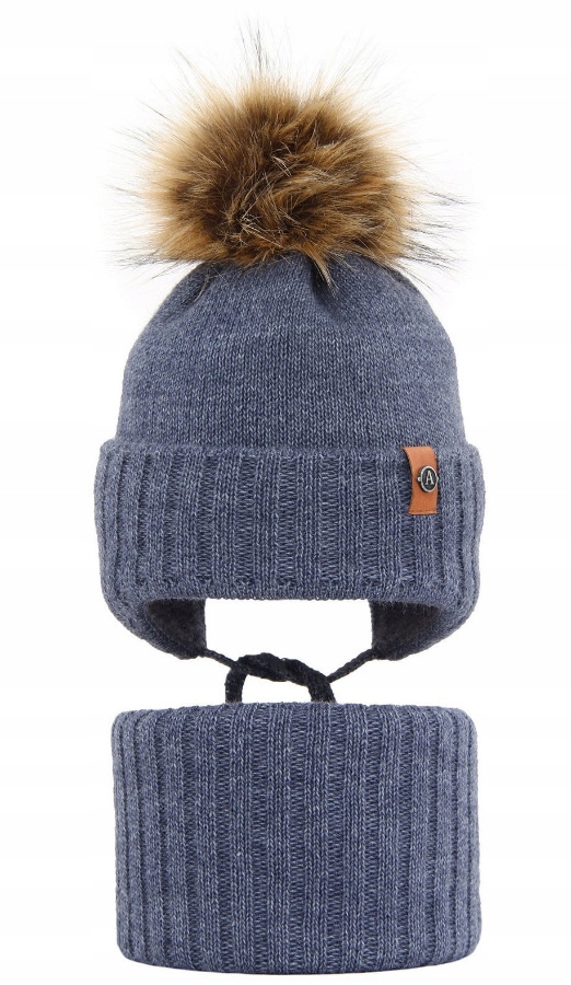 

Czapka Komin Komplet Zestaw na zimę 48-50 cm