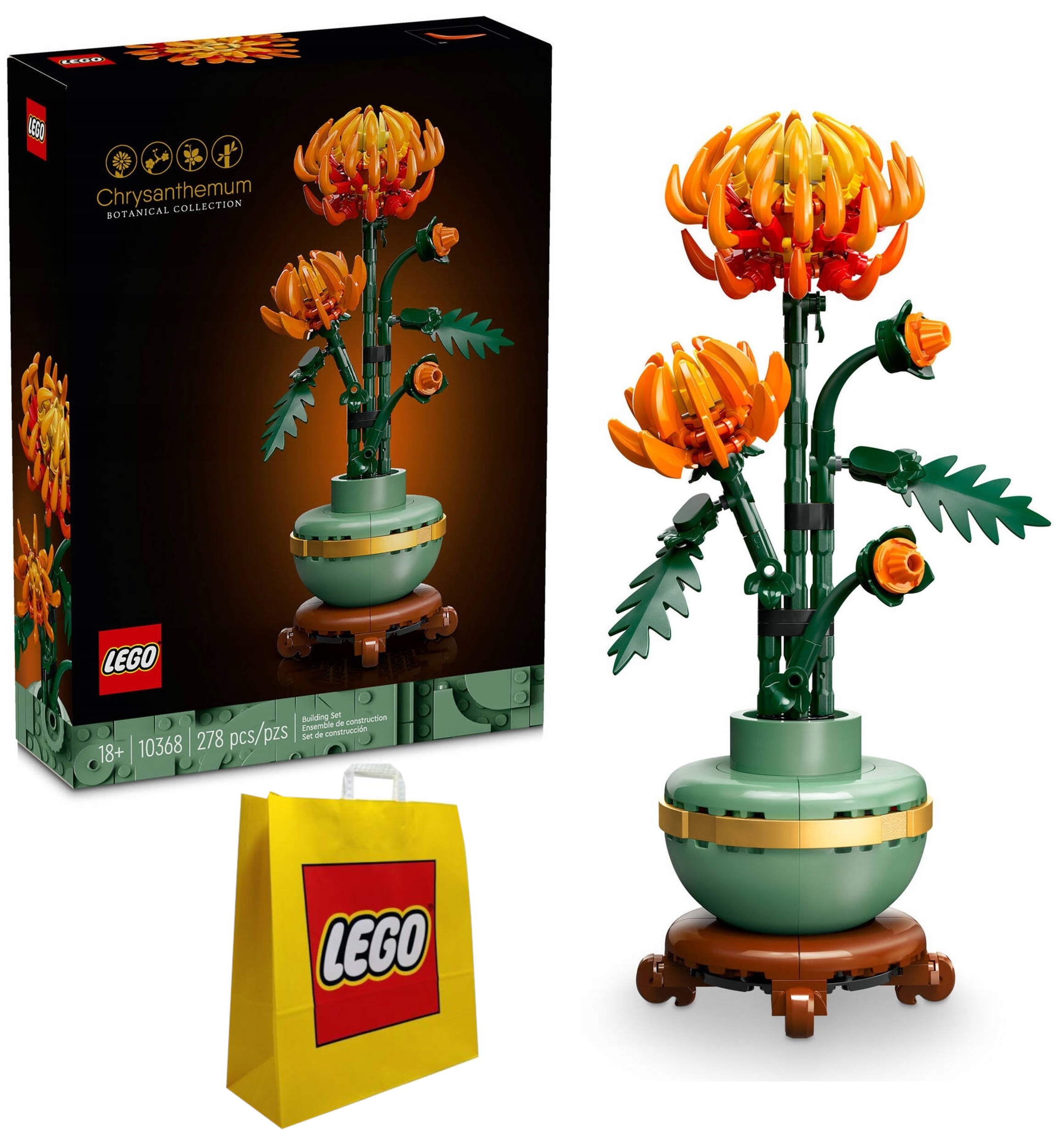 LEGO ICONS 10368 Chryzantema + TORBA PREZENTOWA LEGO