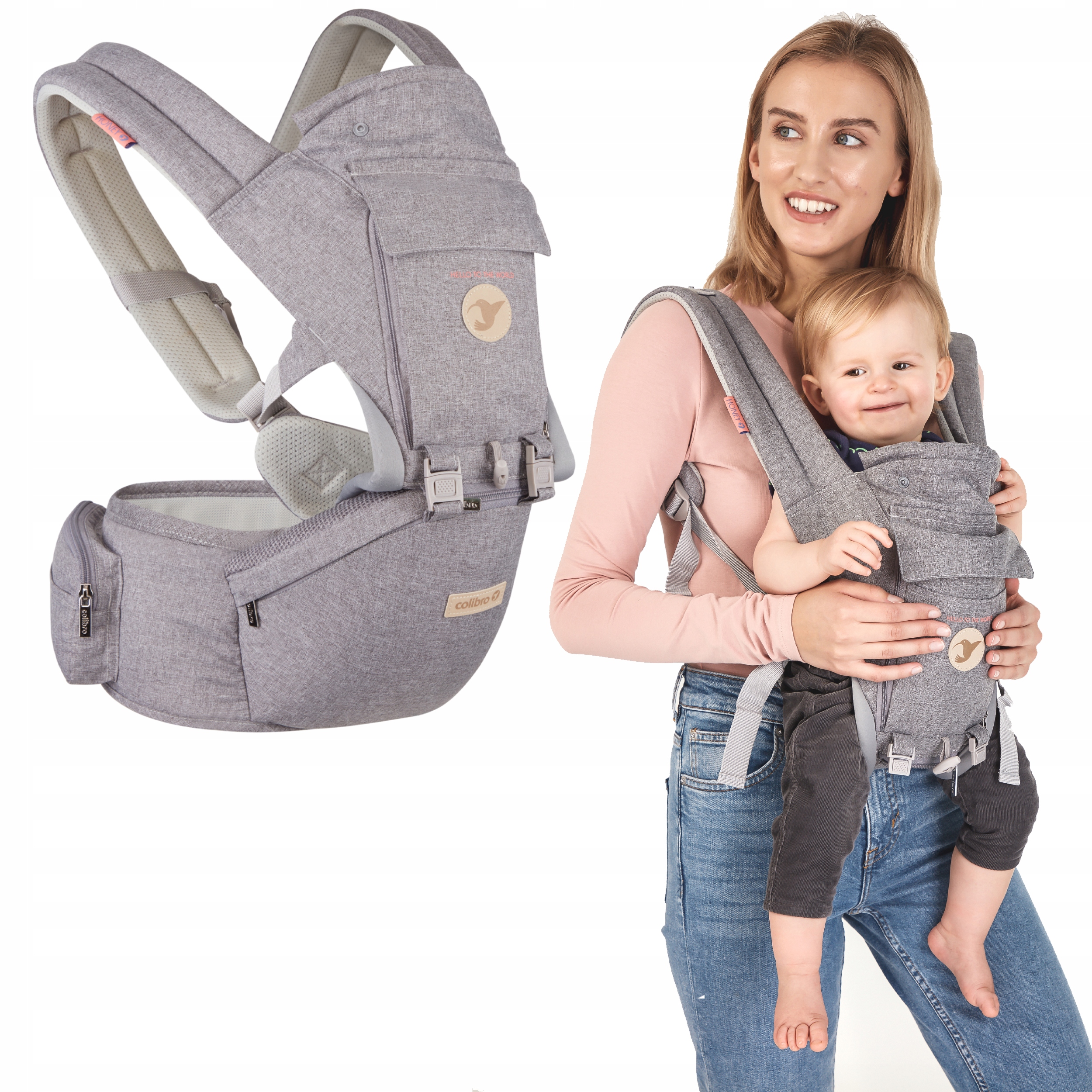 

Nosidełko dla dziecka Colibro Honey 12w1 18 Kg +++