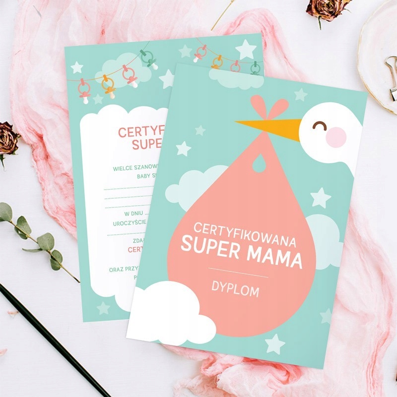 TEST+DYPLOM DLA PRZYSZŁEJ MAMY BABY SHOWER +GADŻET Marka Sklepykoka