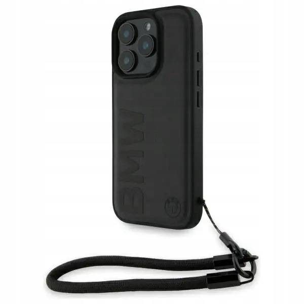 Etui Bmw Signature Leather Wordmark Cord na iPhone 16 Pro czarne Bmw