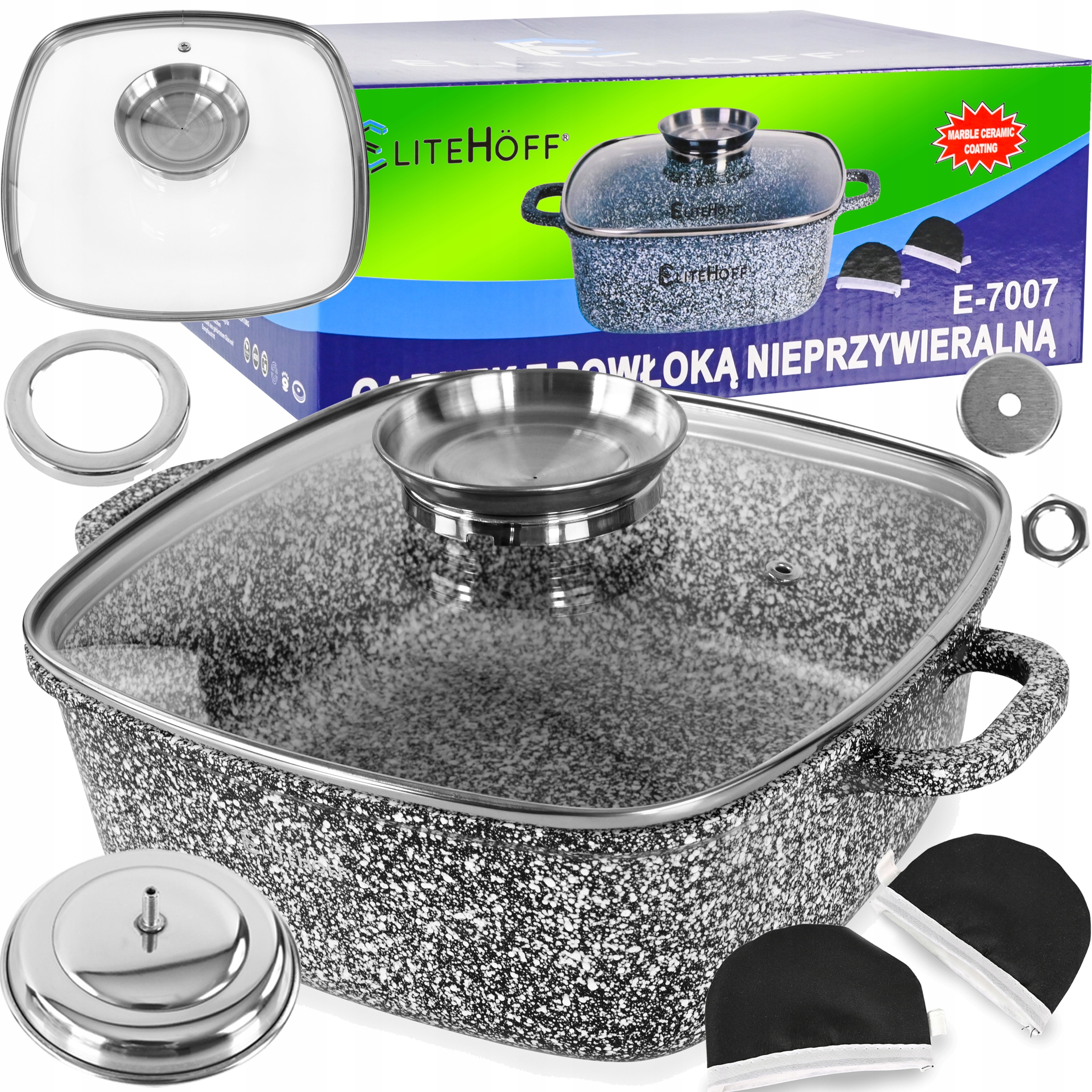 

Garnek Marmurkowy 2,5L 20x20 7w1 Ceramic Pokrywka