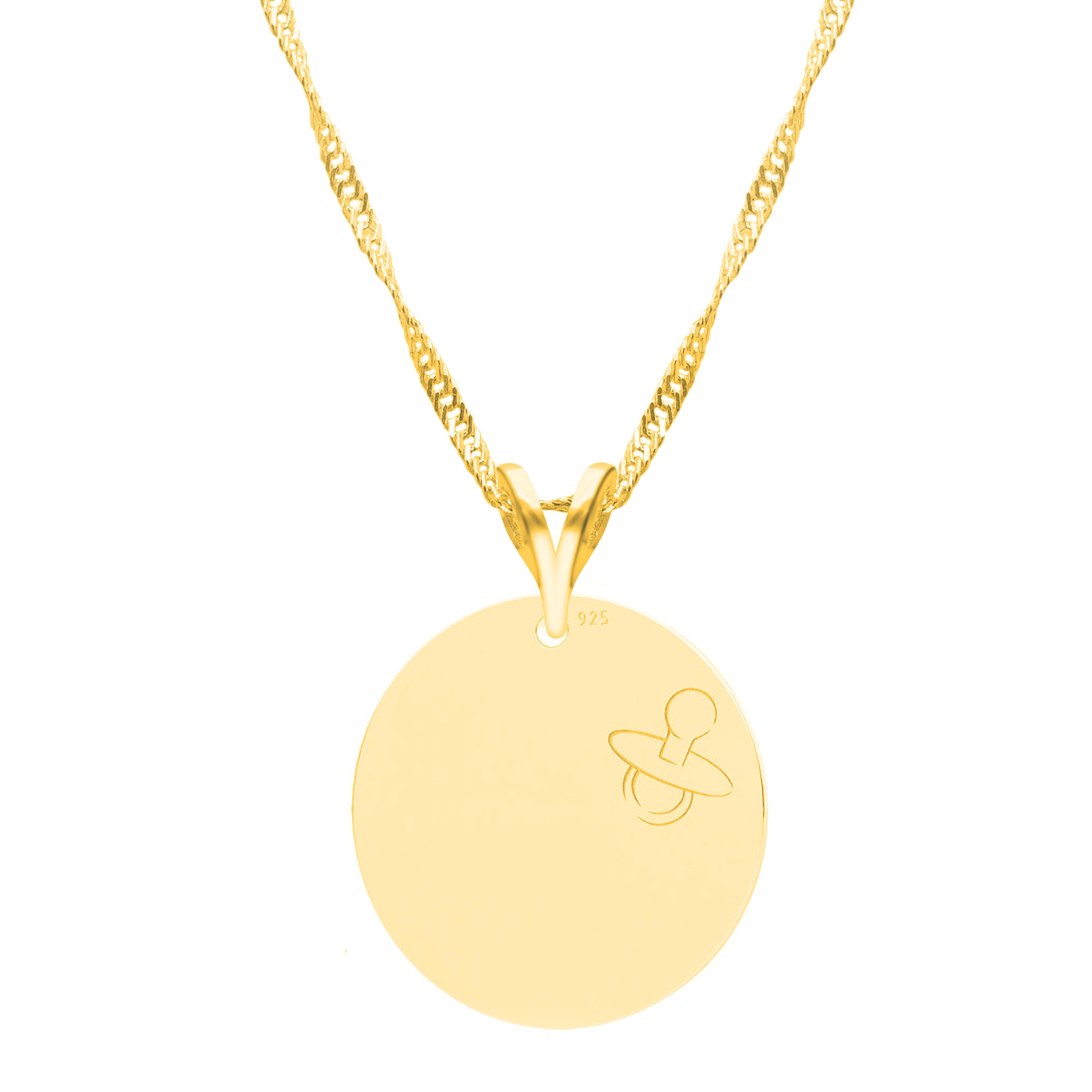 Řetízek zlatý náhrdelník 925 Plíšek Dudlík