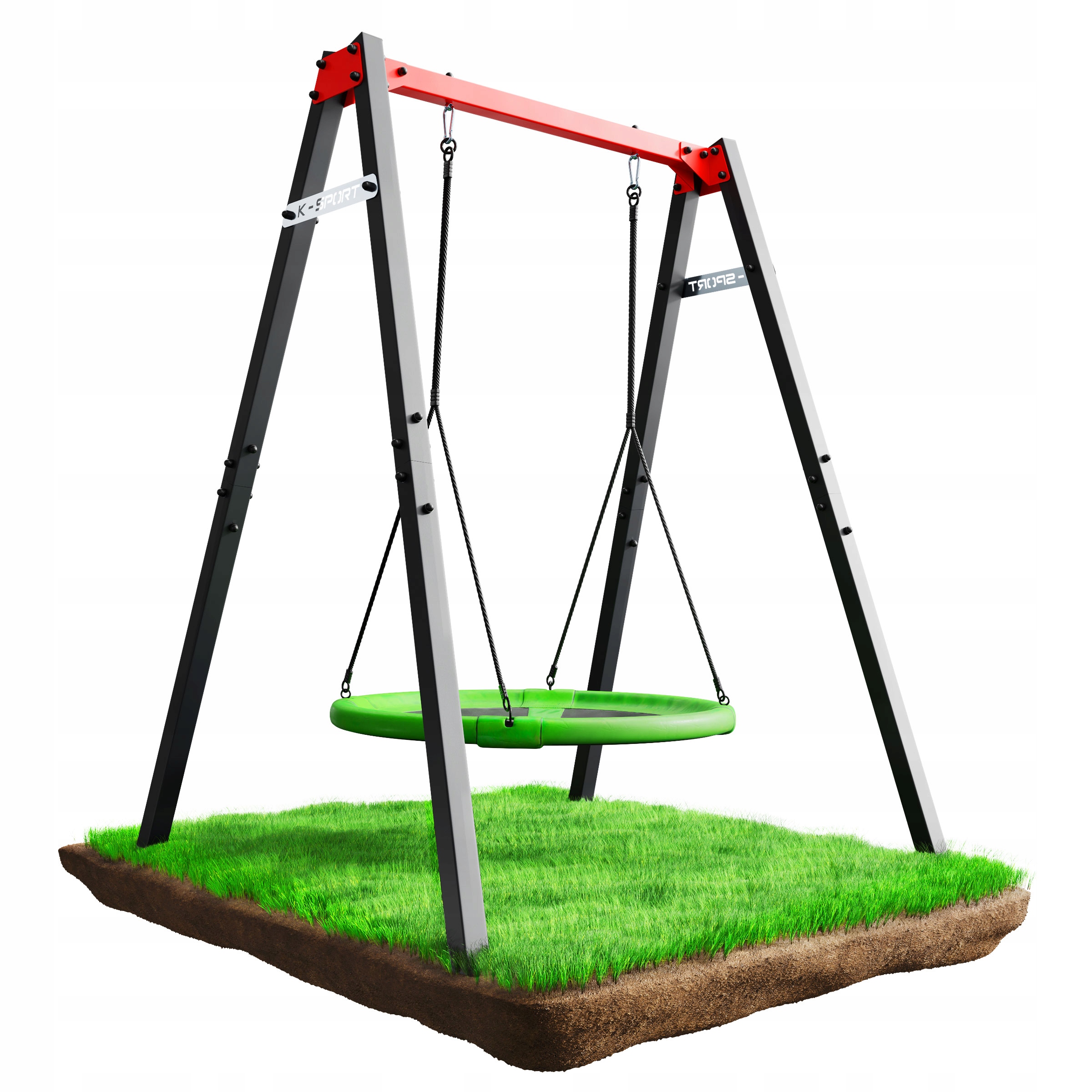 Dvojitá Zahradní Houpačka kovová Rám pro děti Bocianie Hnízdo