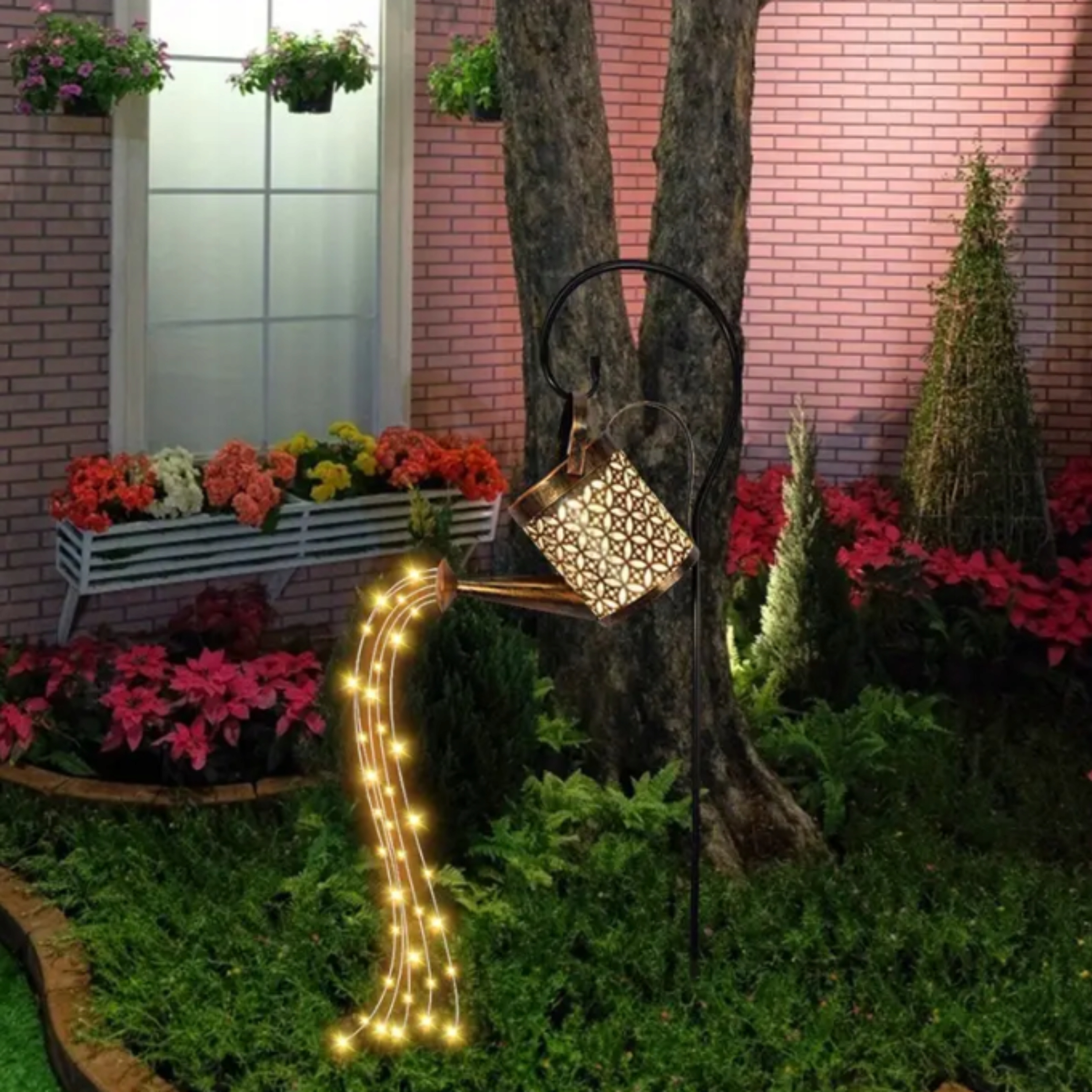 LAMPA OGRODOWA SOLARNA KONEWKA LED WBIJANA Z CZUJNIKIEM OZDOBA GIRLANDA XXL Długość wbijanego grota 80 cm