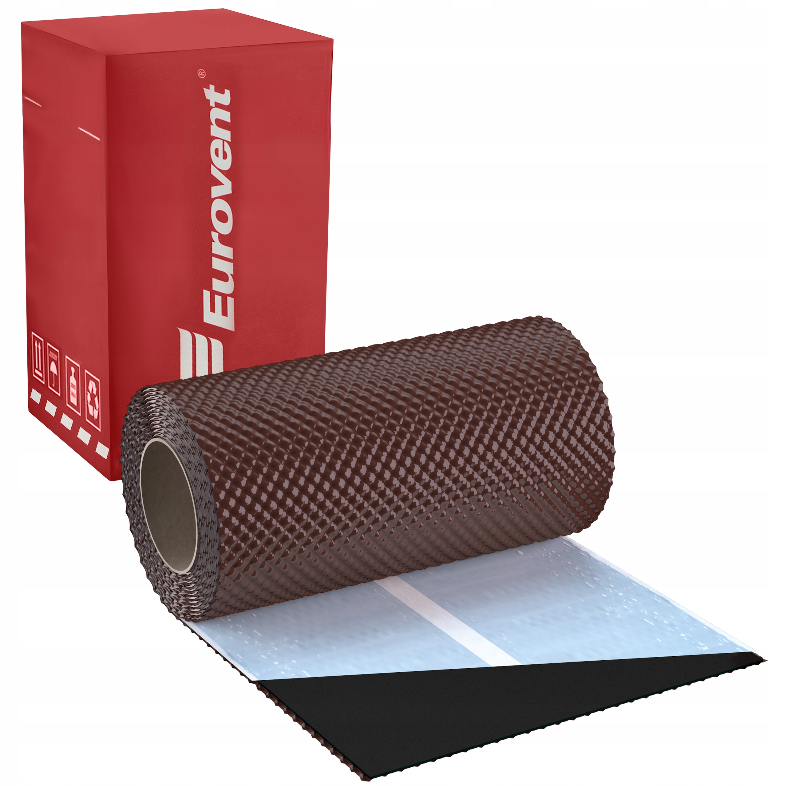 Taśma kominowa opierzeniowa Aluminiowa 5m Ral 8017 Eurovent Flex 3D Brąz