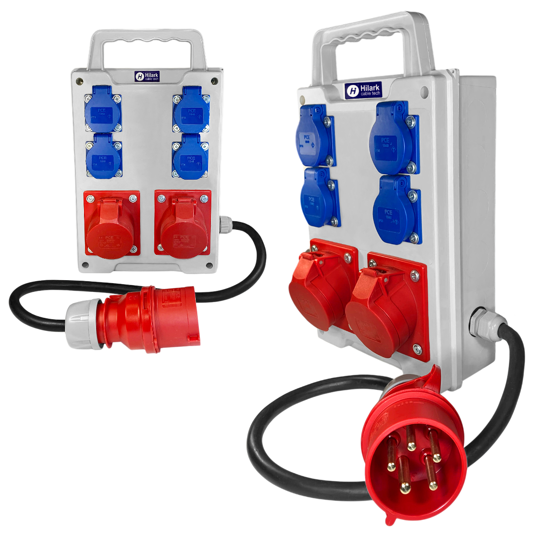 Prenosný stavebný rozvádzač 2x16A 4x230 Pce cca 0,5 m pripojený