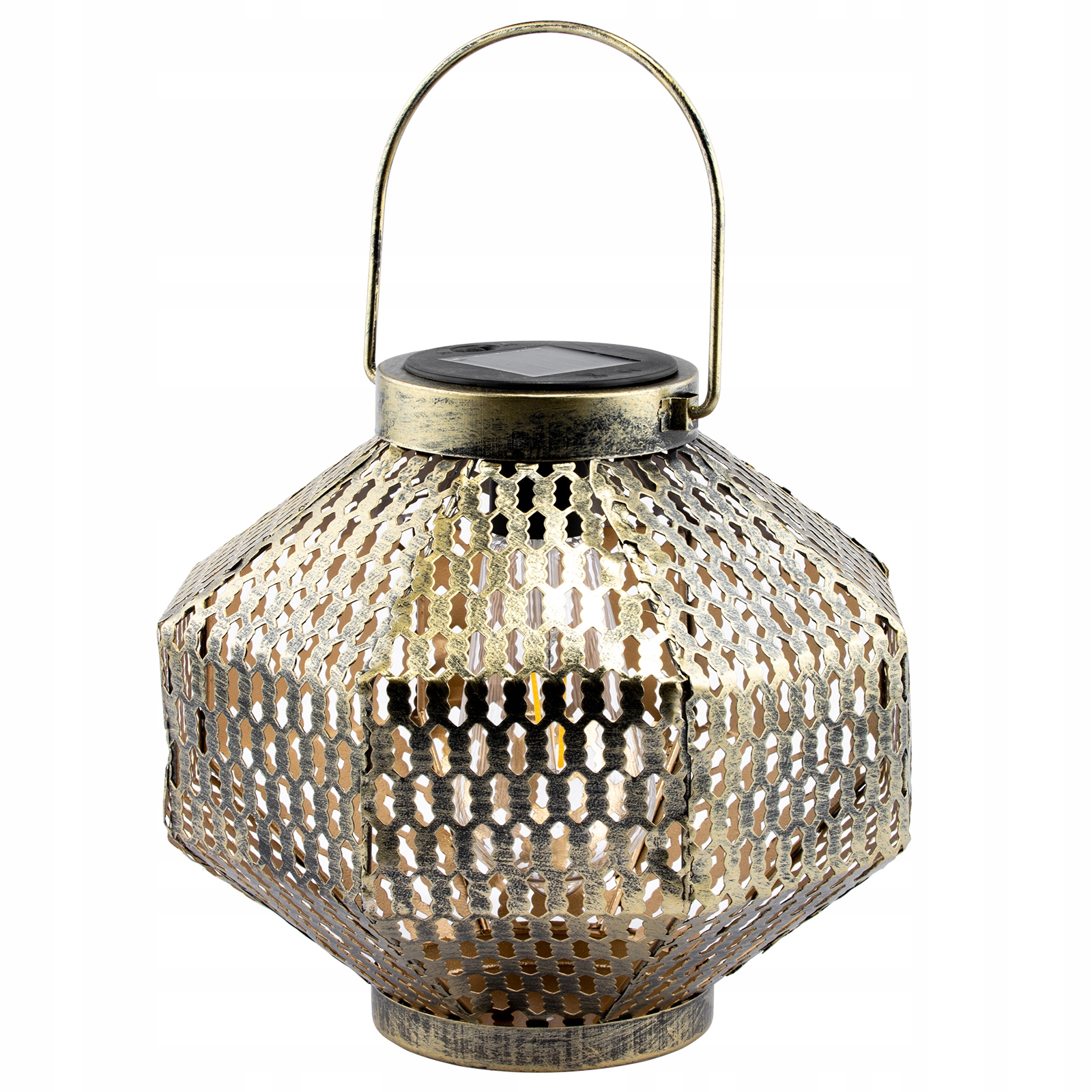 

Lampa Solarna Latarenka Ogrodowa Wisząca Led złota