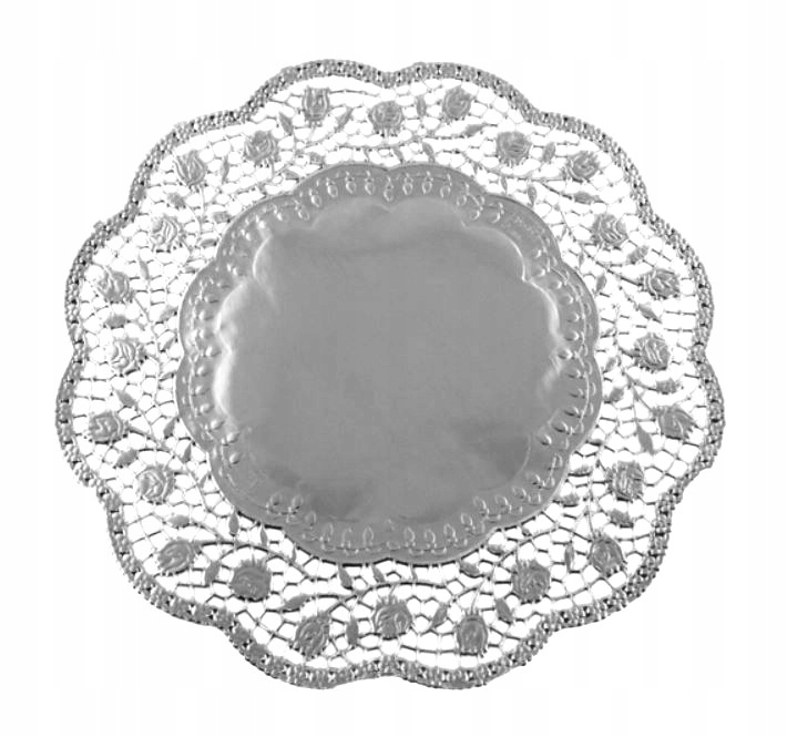 

Serwetki Ażurowe Ozdobne Srebrne 17cm x 10 szt.