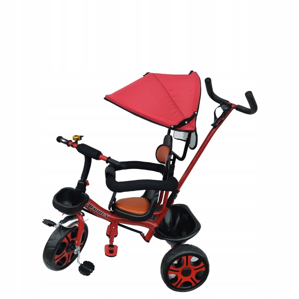 Rowerek Trójkołowy BaoRun 4w1 pchacz biegówka Czerwony