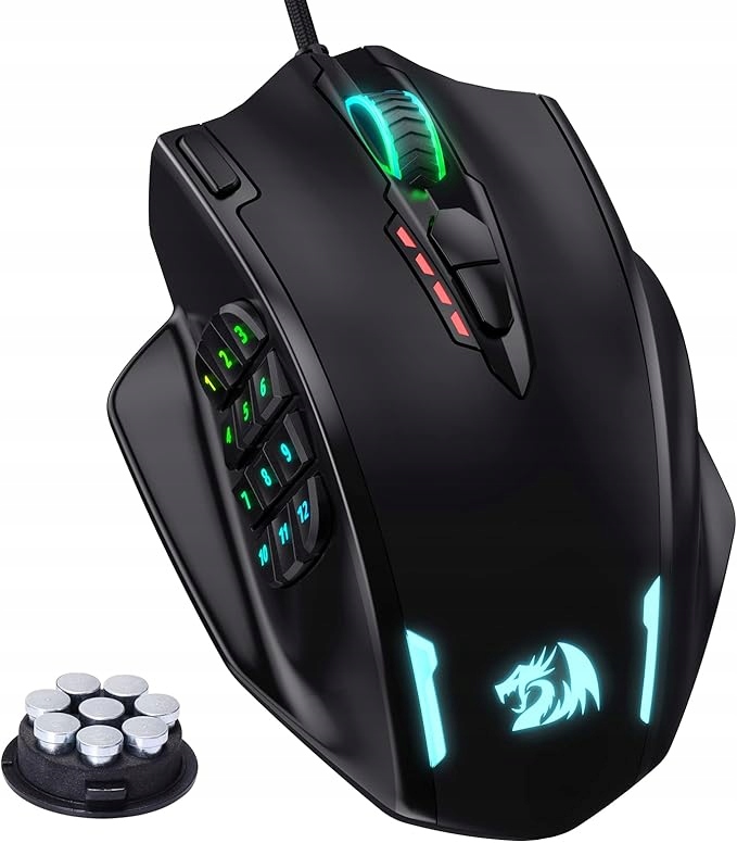 Mysz Redragon M908 Impact Rgb 12400 Dpi Mmo 20 Programowalnych Przycisków