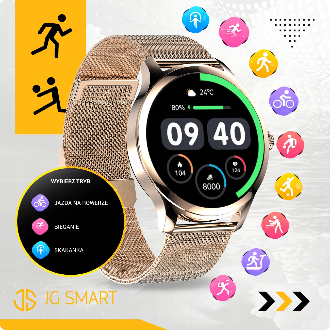 SMARTWATCH ZEGAREK DAMSKI POLSKIE MENU ROZMOWY SMART WATCH ZŁOTY + GRATIS Kompatybilność systemowa Android iOS Windows Phone