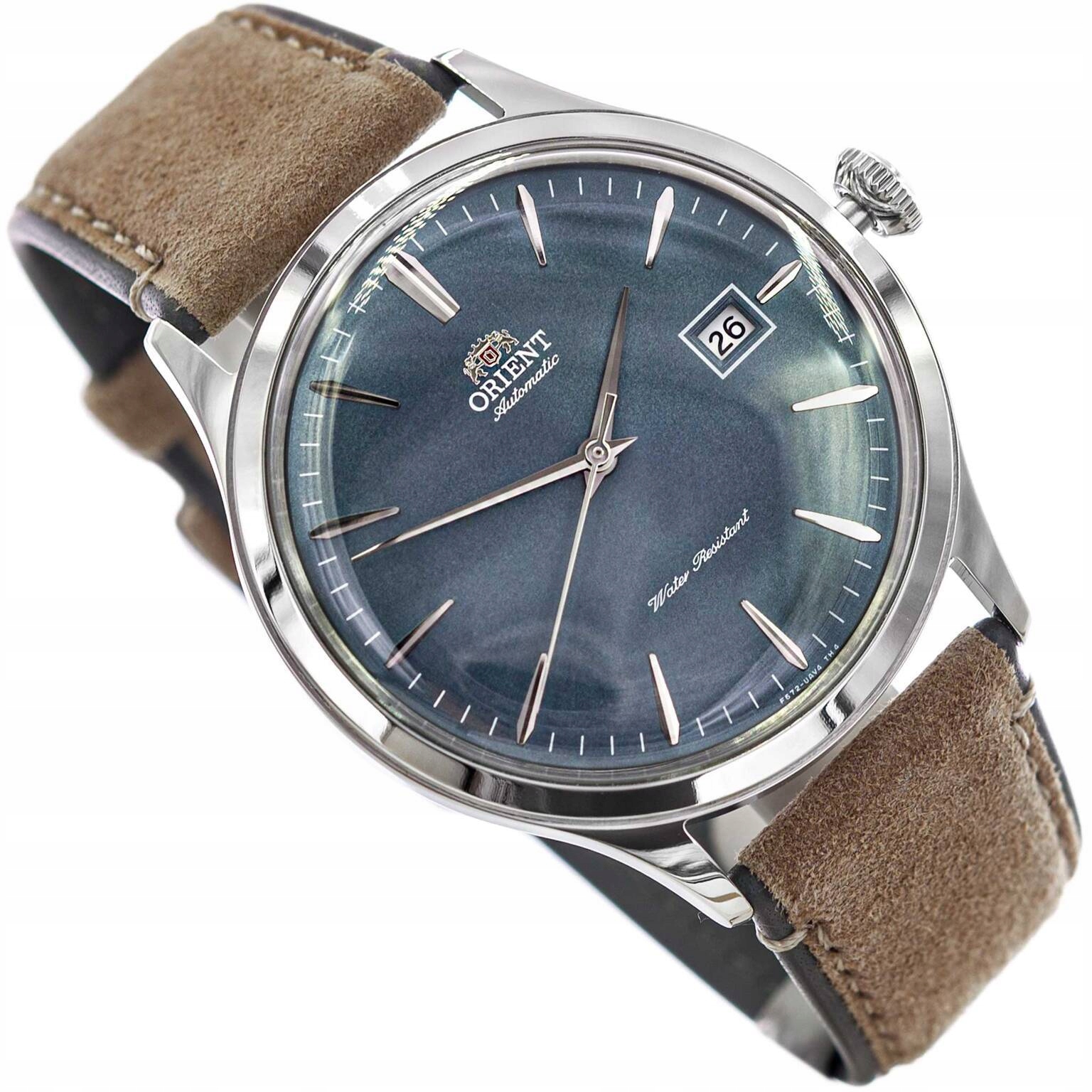 Pánské Hodinky Orient RA-AC0P03L30B Bambino Automatic Hnědé S Datovým Páskem
