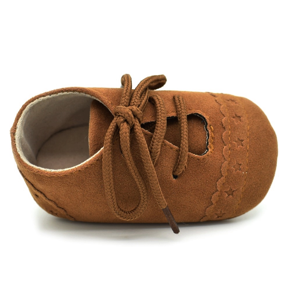 Buty buciki niechodki NIEMOWLĘCE BRĄZOWE do Chrztu 0-6m 10,5cm 62-68 16 17 Marka bez marki