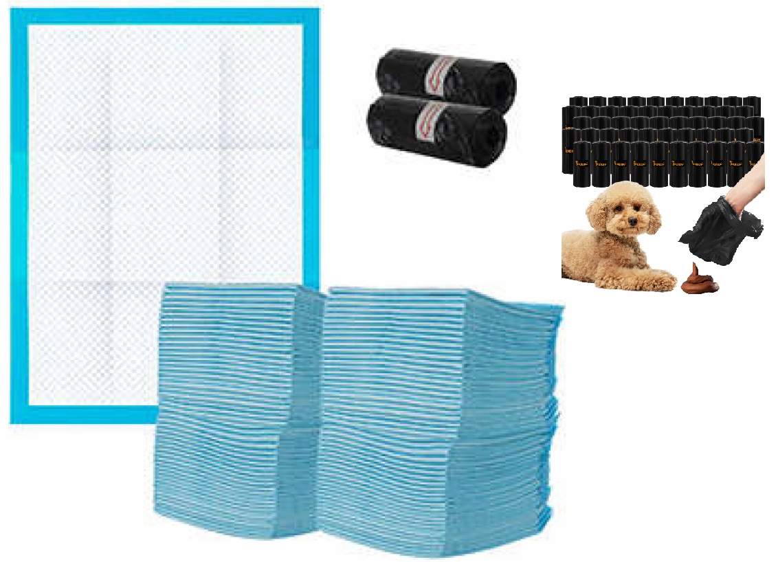 Levně Sada savých podložek pro psy 100 ks sáčky na hovínka 1000 ks