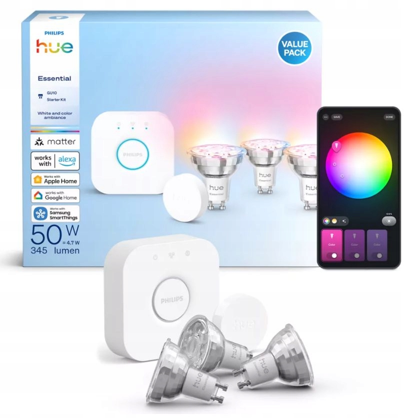 Startovací sada Essential 3 žárovek GU10 (345 lm) inteligentní tlačítko