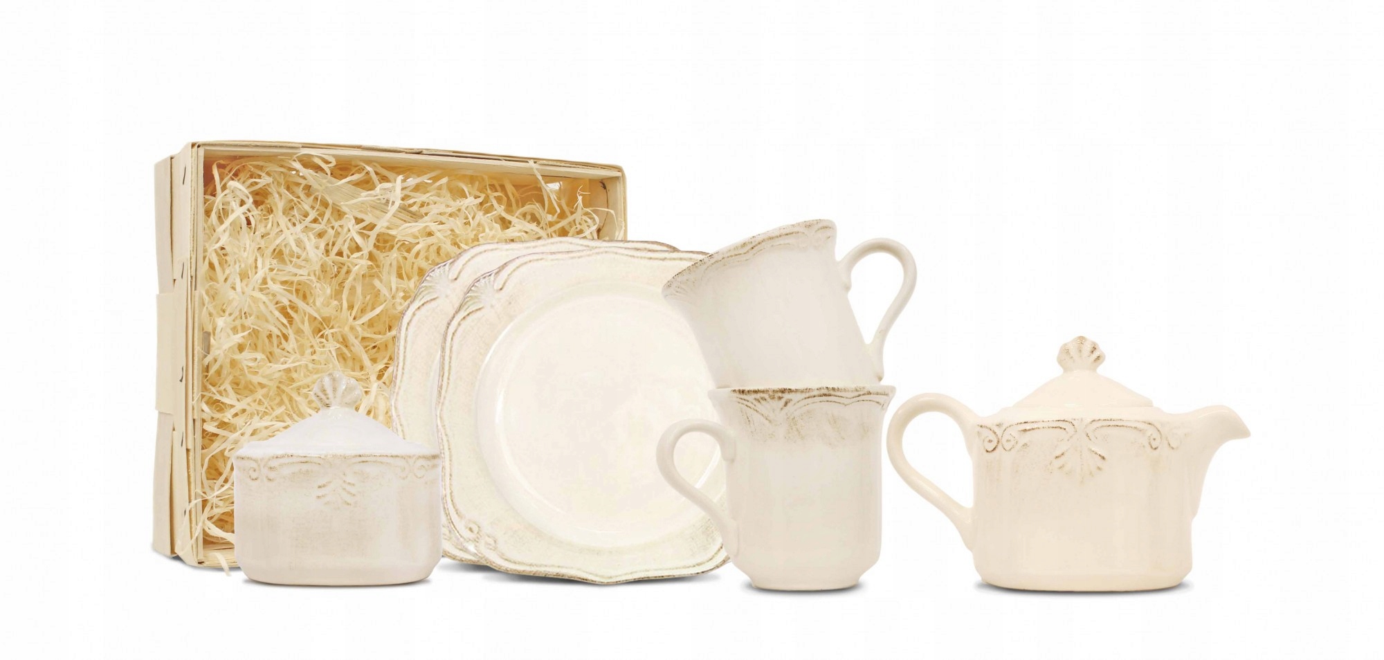 Dezertový set Šálky kanvica cukornička krémová Roman Retro 2 os