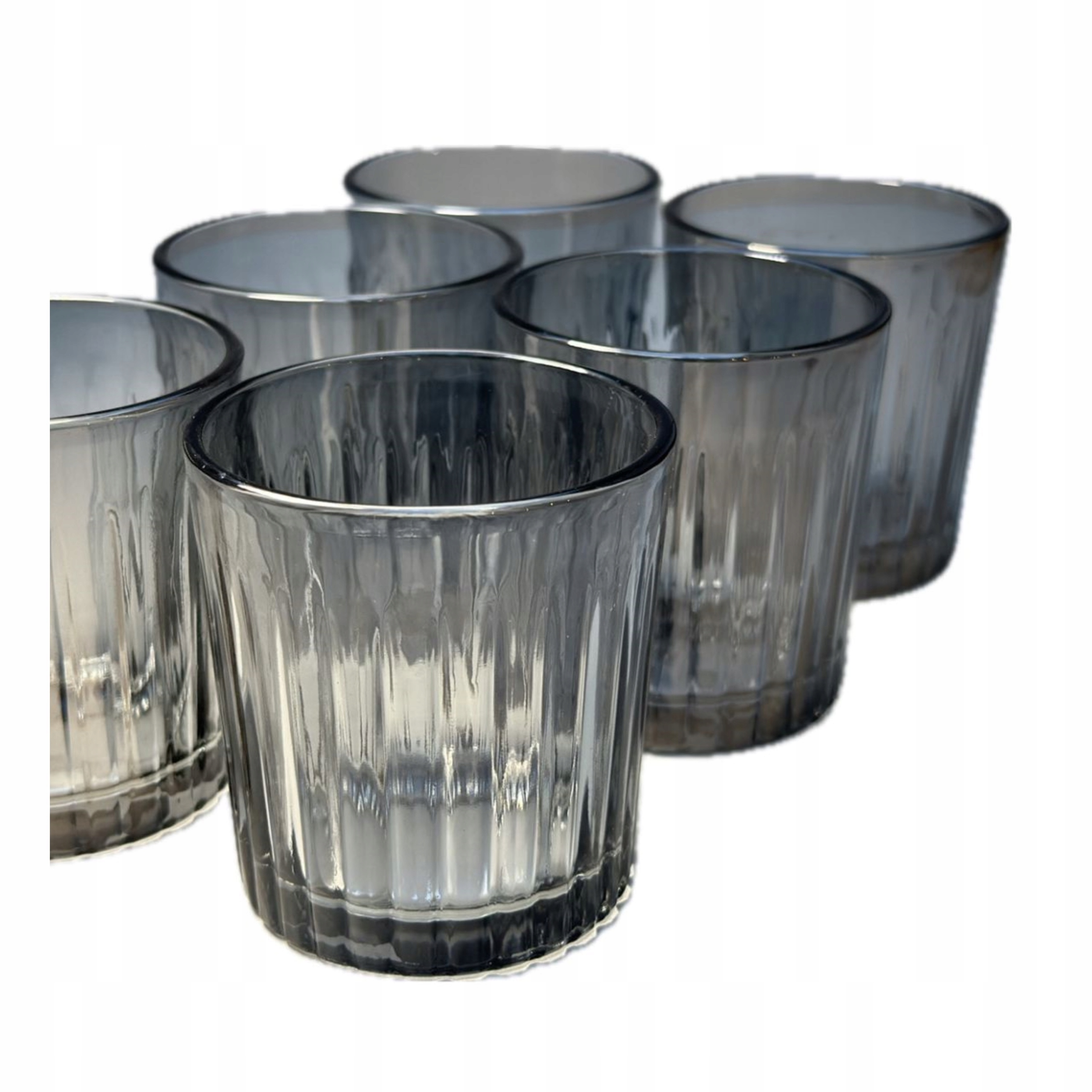 SZKLANKI DO NAPOJÓW DRINKÓW zestaw 6szt 230ml KOMPLET 6x do wody NA PREZENT Kod producenta SANI niska szara