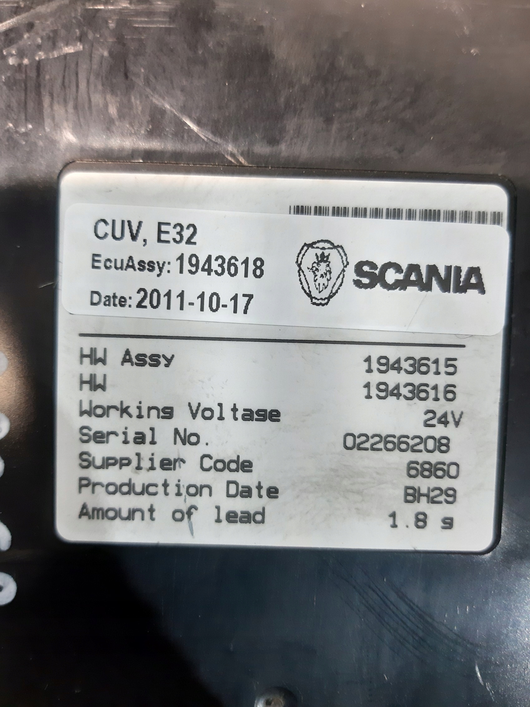 SCANIA R Centralina luci CUV 1943618