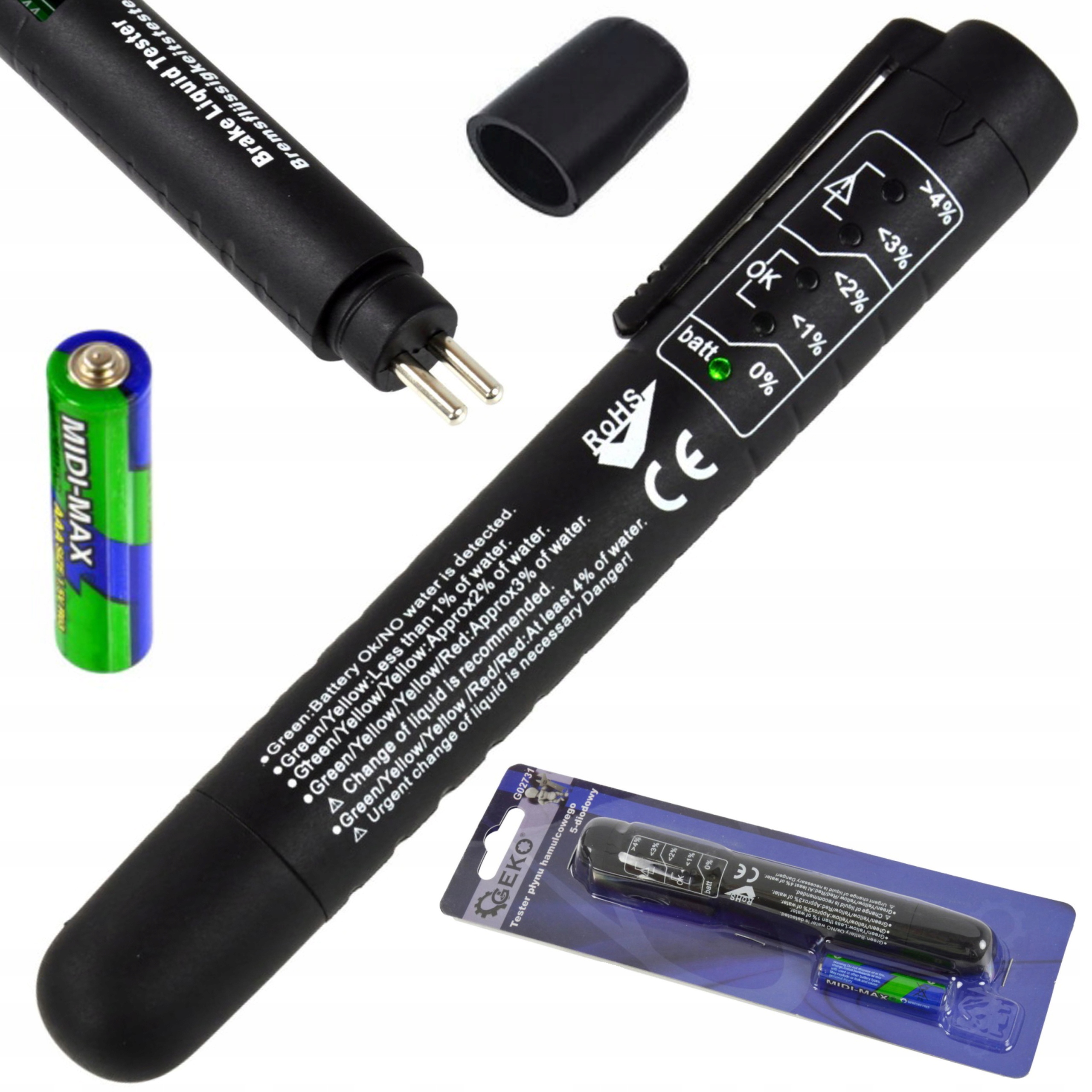 

Tester Płynu Hamulcowego Miernik Dot 3 4 5 Led