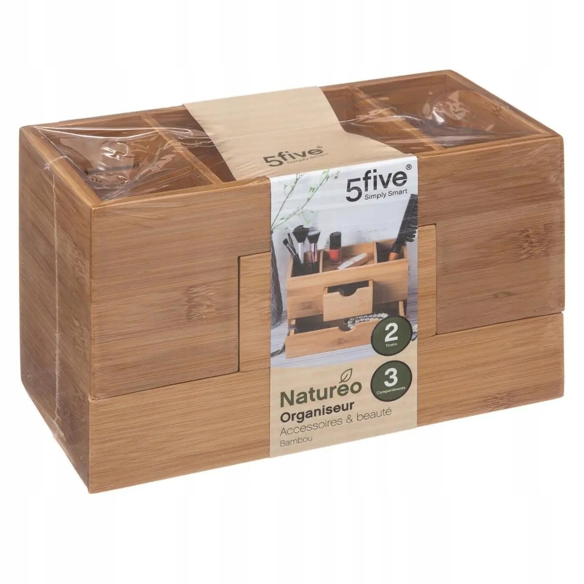 ORGANIZER NA KOSMETYKI BIZUTERIE SZKATUŁKA BAMBUS Wysokość 14.5 cm