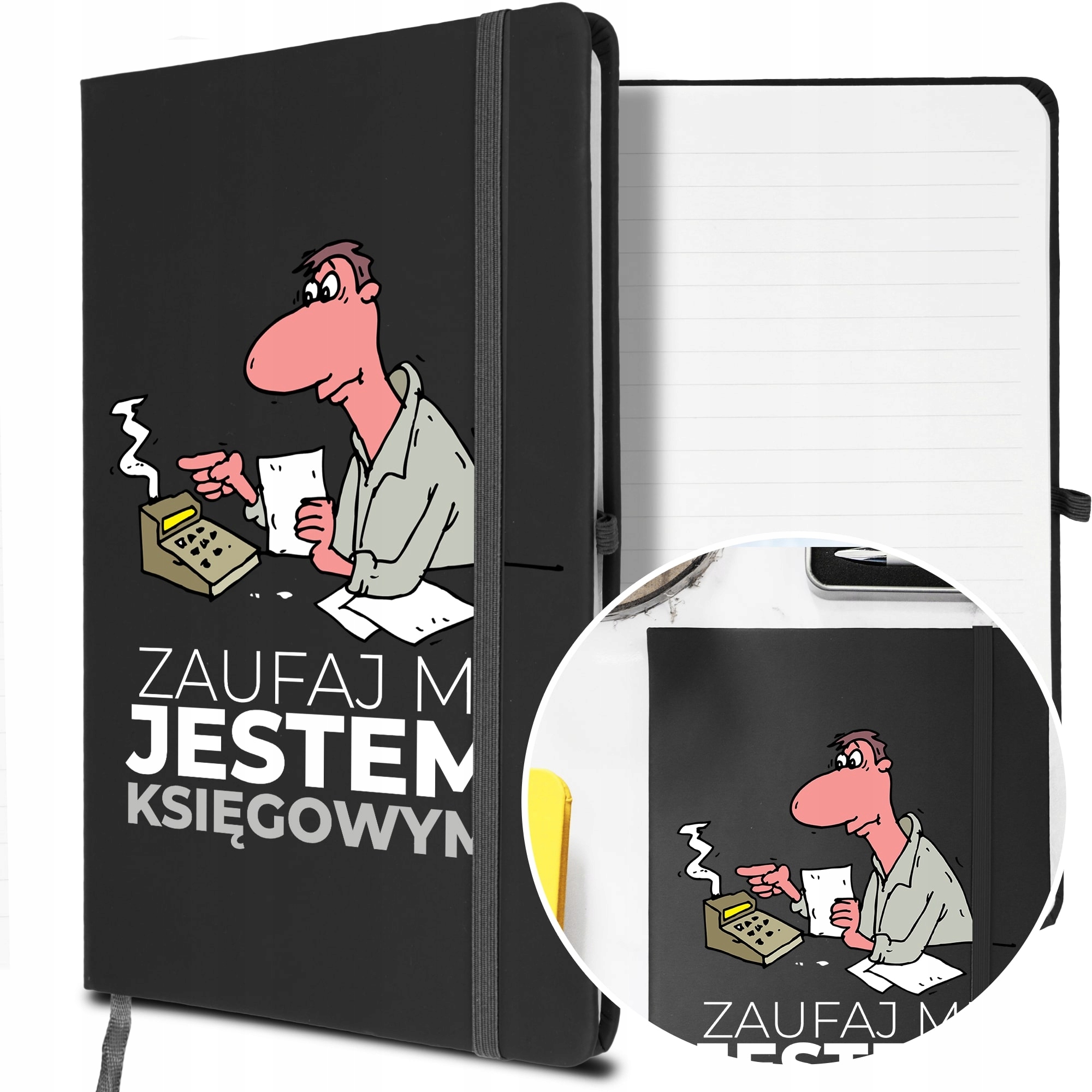 

Notes A5 z Gumką dla Księgowego Twoje Imię