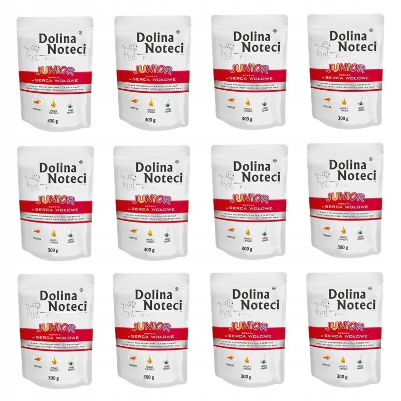 Levně Dolina Noteci Junior 12x300g Krmivo Pro Psy Hovězí Maso