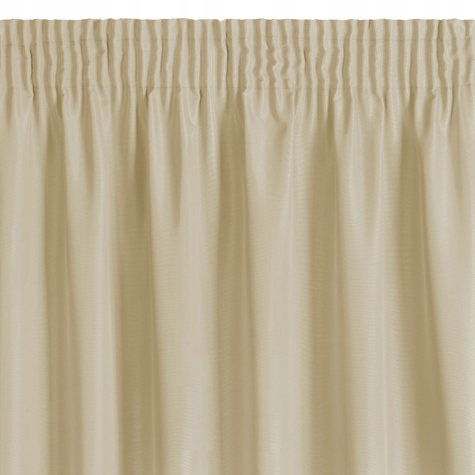 

Matowa zasłona na taśmie 140x270 beżowa gładka
