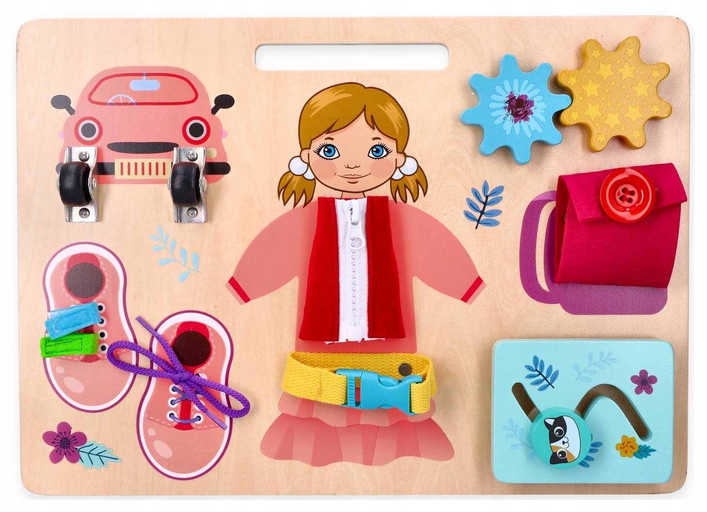 

AdamToys Drewniana tablica motoryczna z zamkami