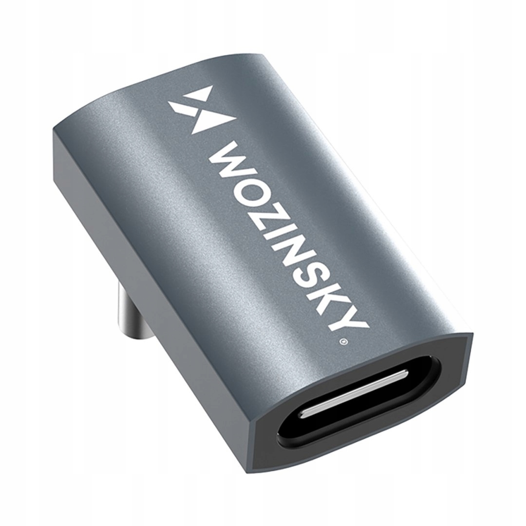Adapter przejściówka kątowa Usb-c 40Gb/s 240W 8K Otg szara