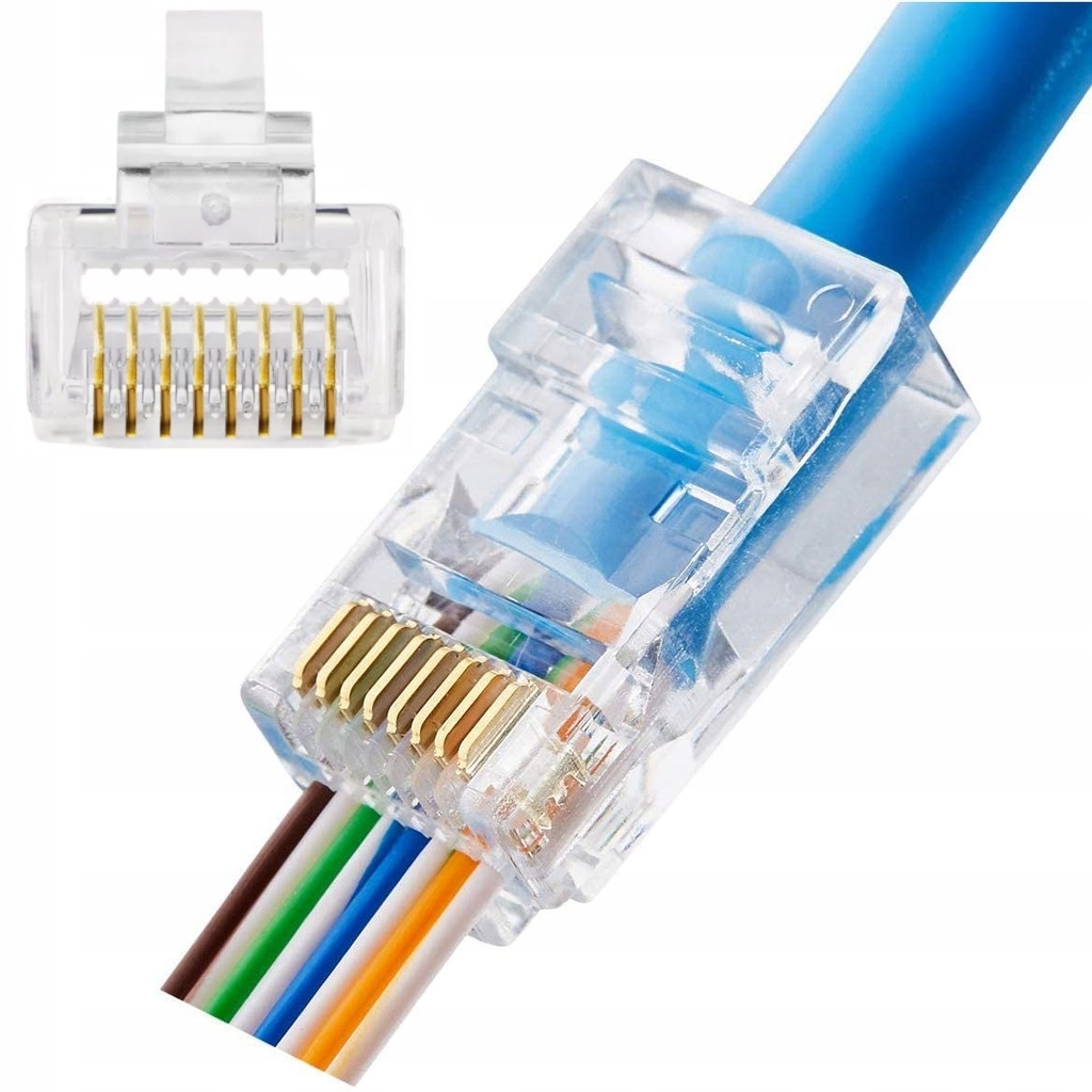 Wtyk RJ45 przelotowy kat 5e kat.5e Utp 100szt